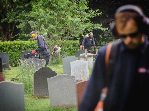 Experience of taking care around grave stones