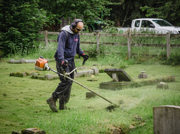 Grounds maintenance of cemetery
