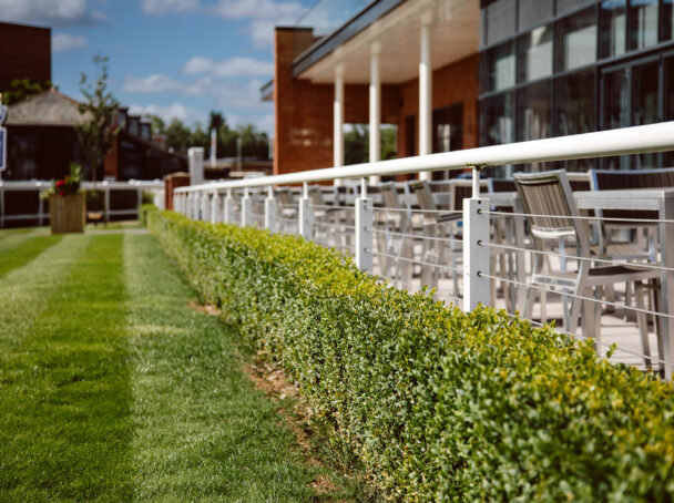 Stripped lawns using cylinder mowers to give a smart impression to race goers